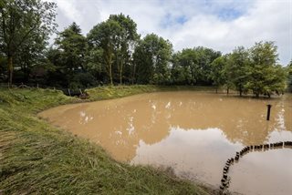 Een gat in de buffer door hevige buien