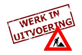 Tekst met werk in uitvoering