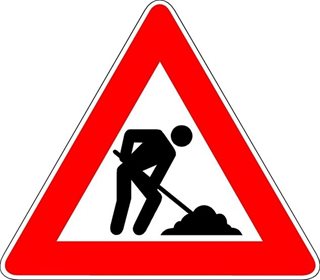 Bord met werk in uitvoering