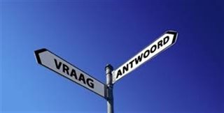 Bord met vraag en antwoord