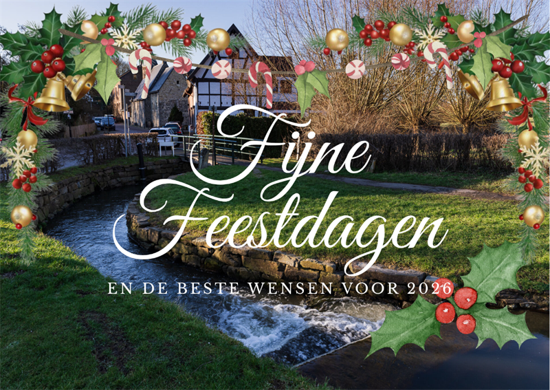 Tekst met Fijne Feestdagen 2026