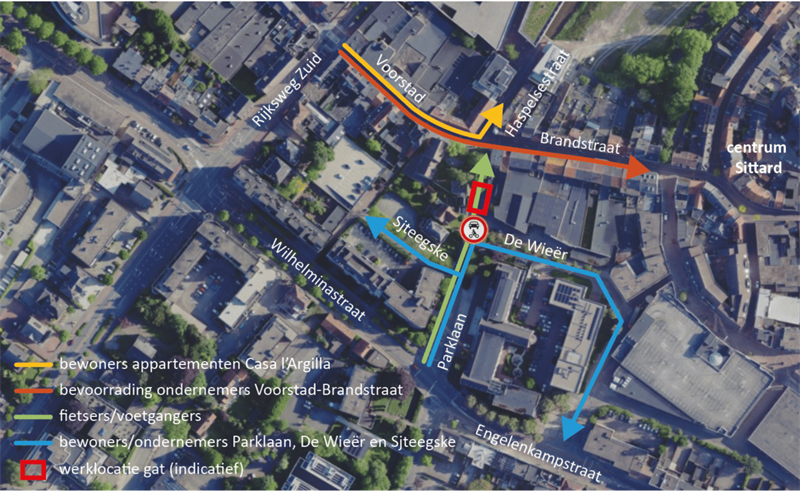 Plattegrond herinrichting Geleenbeek Parklaan