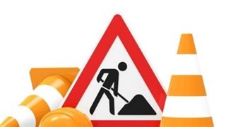 Bord met wegwerkzaamheden