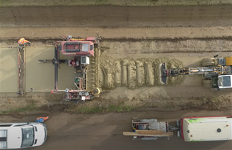 Aanleggen fietspad met betonpaver