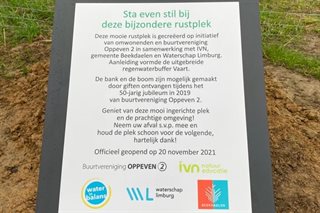 Bord met tekst bijzondere rustplek