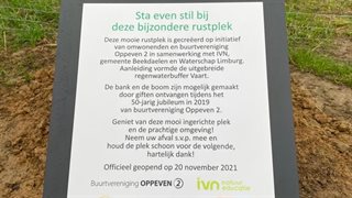 Bord met tekst bijzondere rustplek