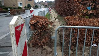Werkzaamheden voor de opvang van regenwater