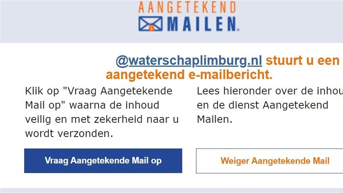 Aangetekend Mailen - Waterschap Limburg