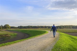 Wandelen over de dijk