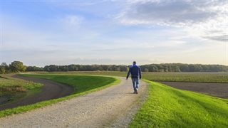 Wandelen over de dijk