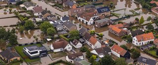 Helicopterbeeld hoogwater juli 2021